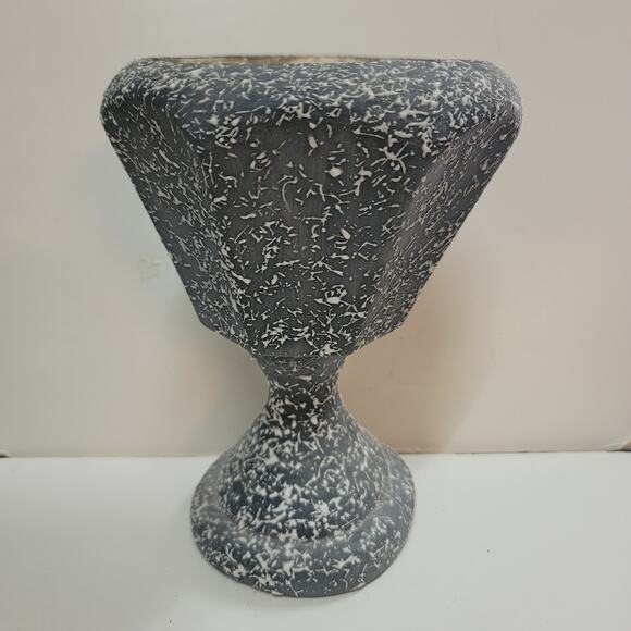 Vintage splatter ware textured Vase Ceramic Shawnee? gray white 9" - Picture 1 of 6